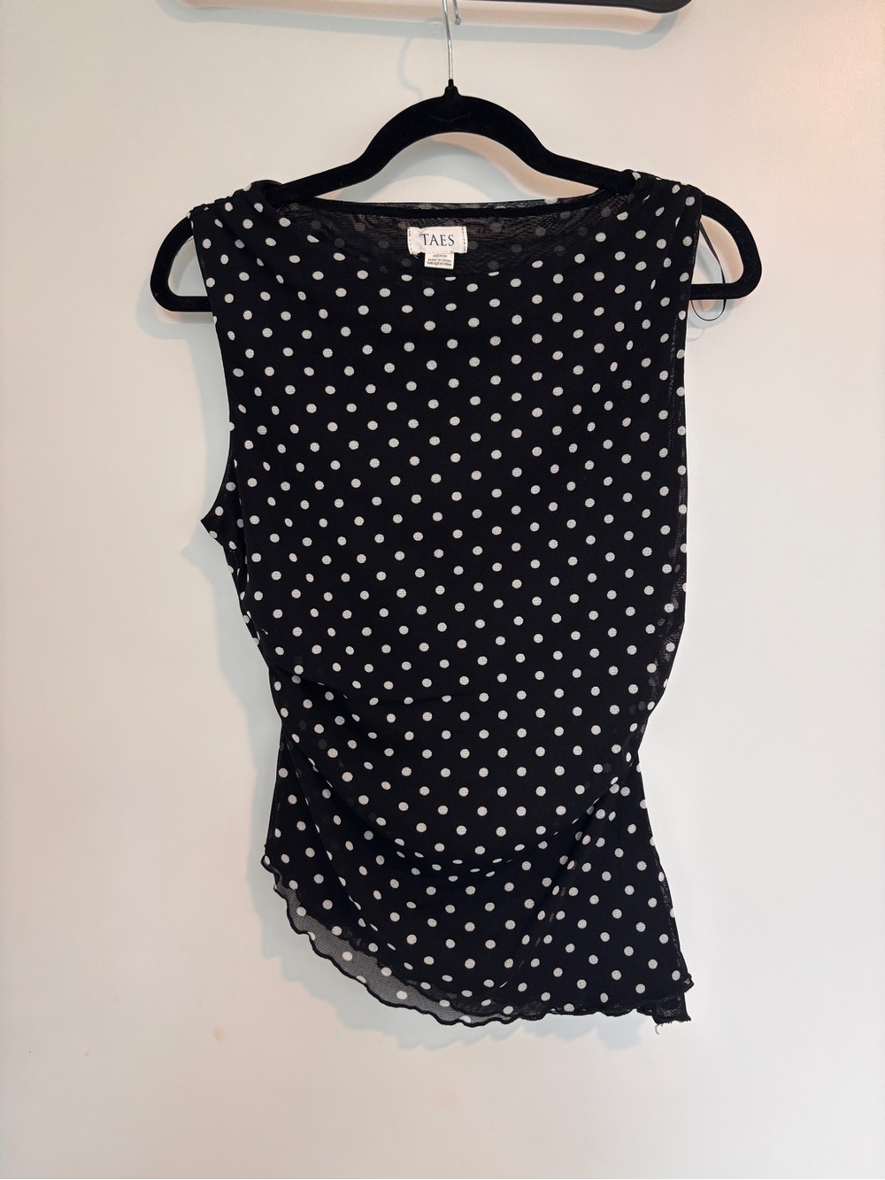 Black Polka Dot Sleeveless Top